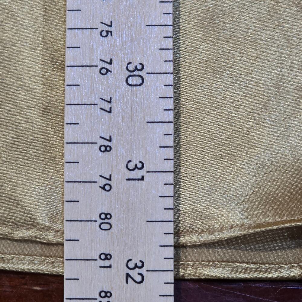 Vintage Gold Satin Nightgown w/ Lace Trim┃Small┃California Dynasty Made in USA - Picture 9 of 11